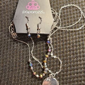 Paparazzi Silver Necklace with Multicolor Beads